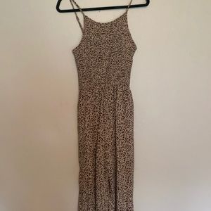 Flare bottom cheetah print jumpsuit